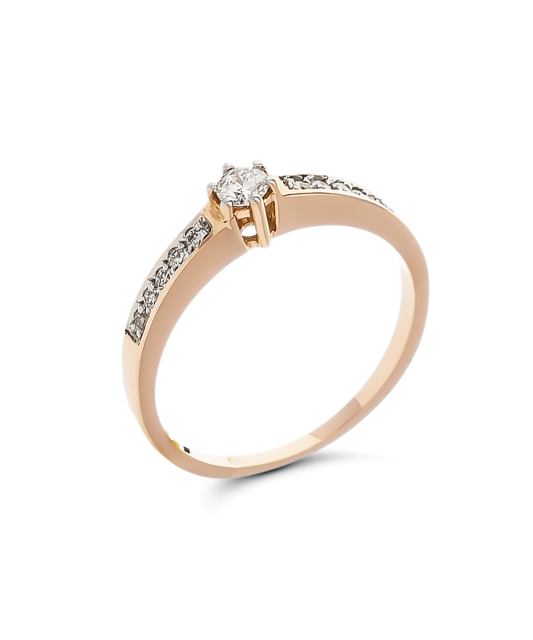 Auksinis žiedas su briliantais  - Goldinga