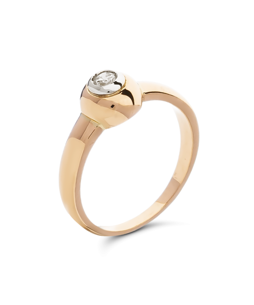 Auksinis žiedas su briliantu  - Goldinga