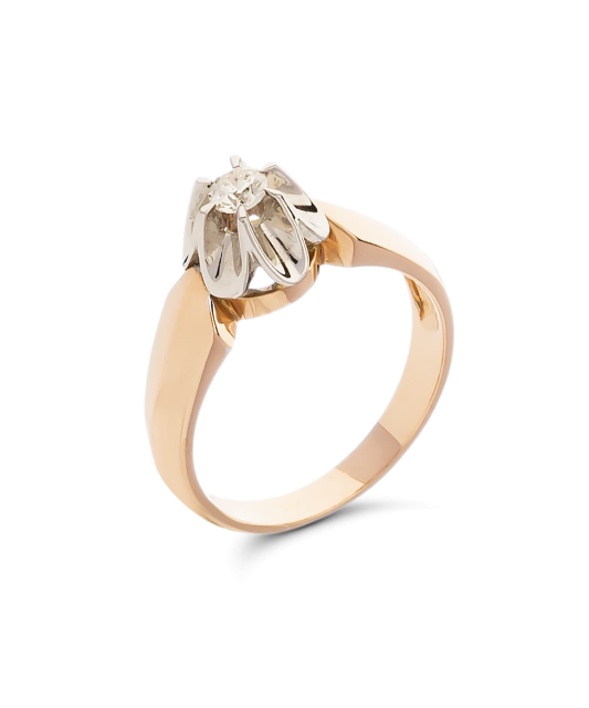 Auksinis žiedas su briliantu  - Goldinga