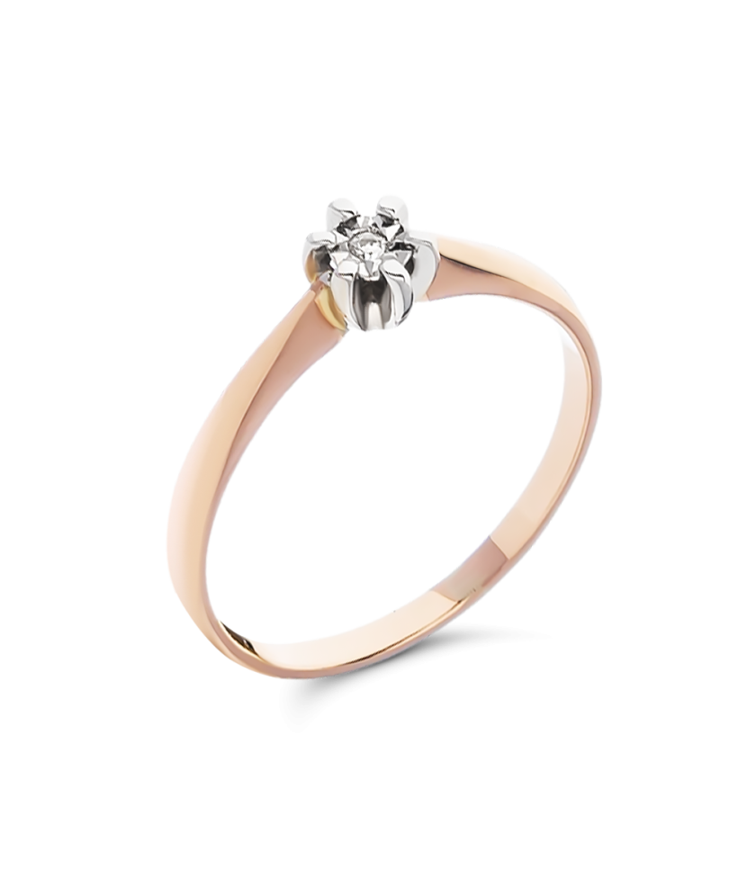 Gold ring with diamond