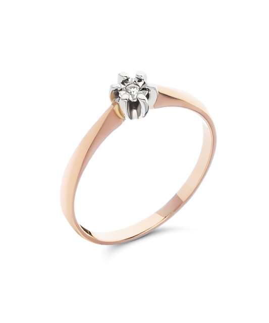 Gold ring with diamond