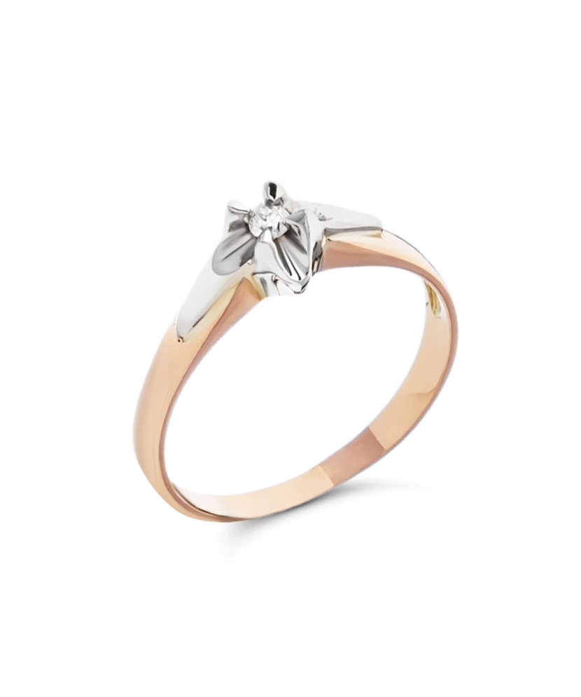 Gold ring with diamond