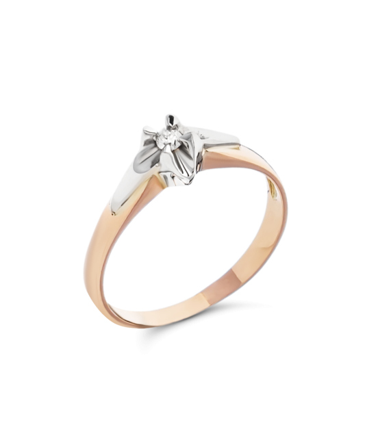 Gold ring with diamond