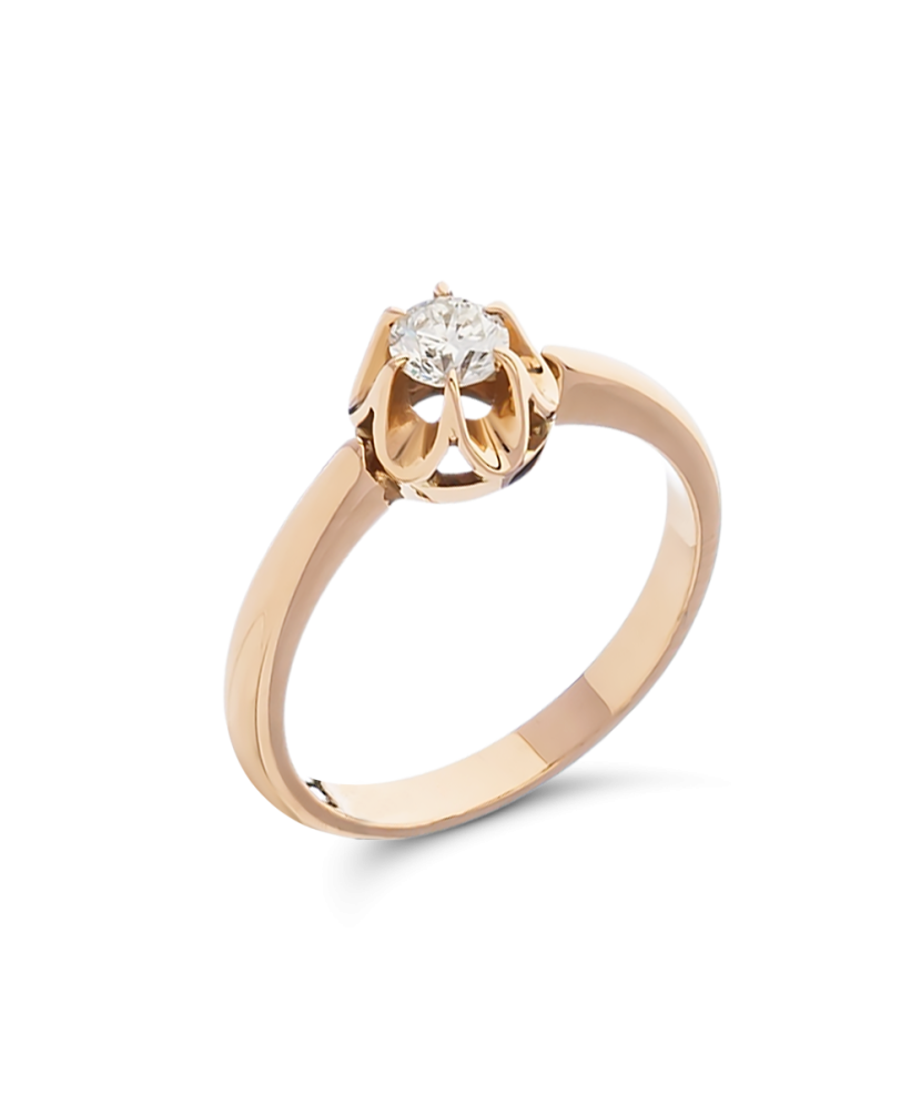 Gold ring with diamond
