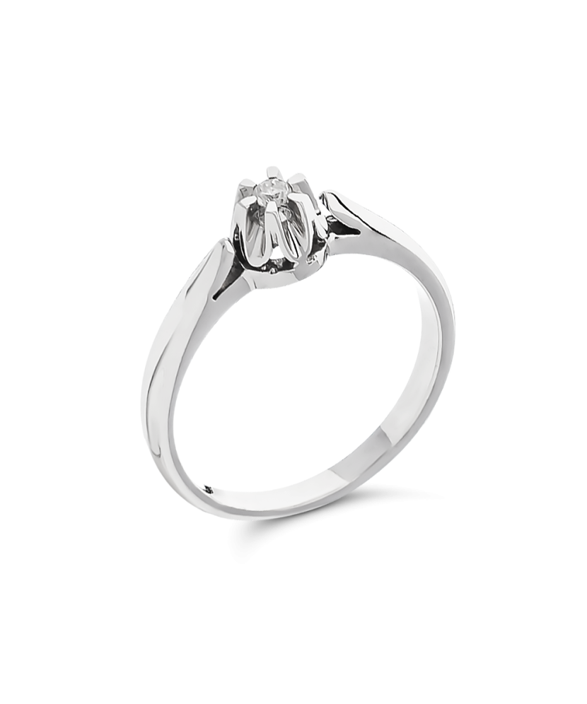 White gold ring with diamond 0.05ct