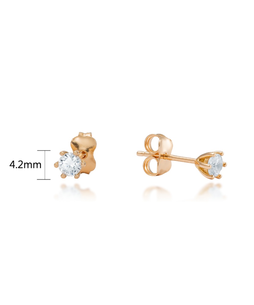 Gold earrings with zircons