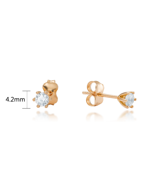 Gold earrings with zircons