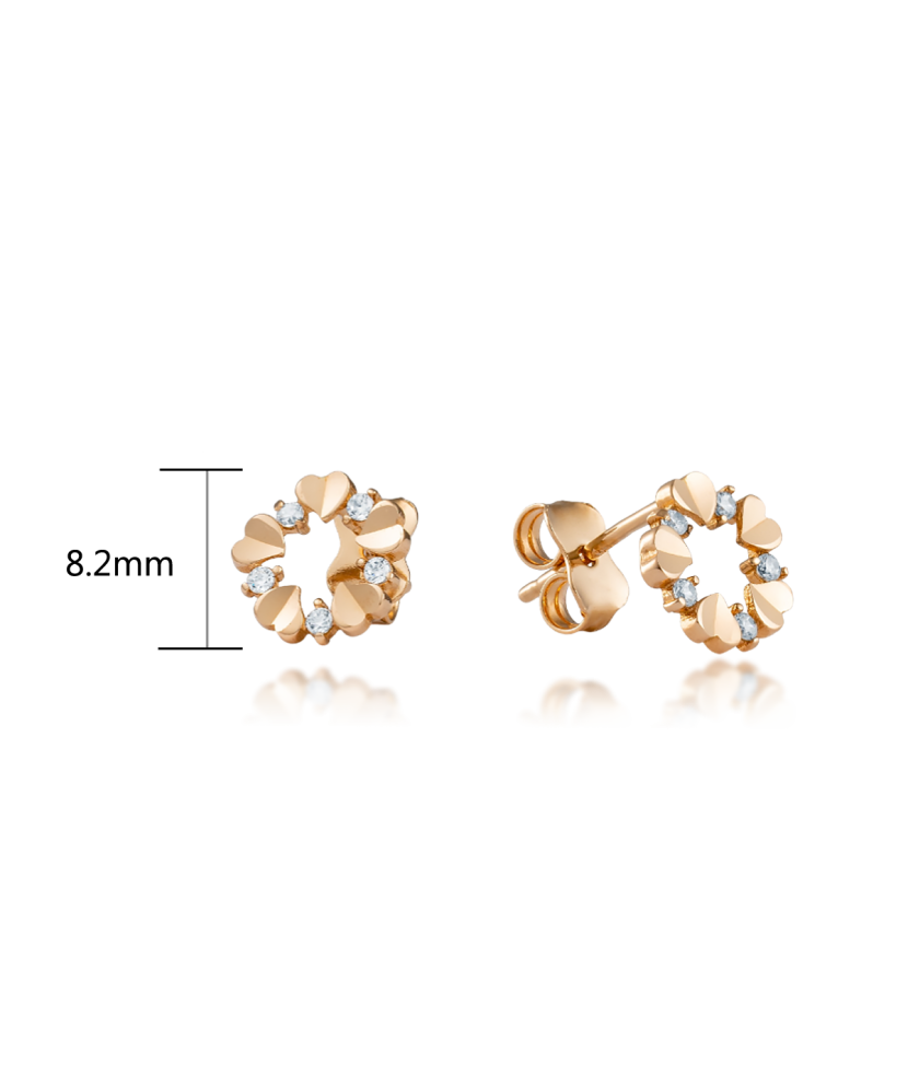 Gold earrings with zircons
