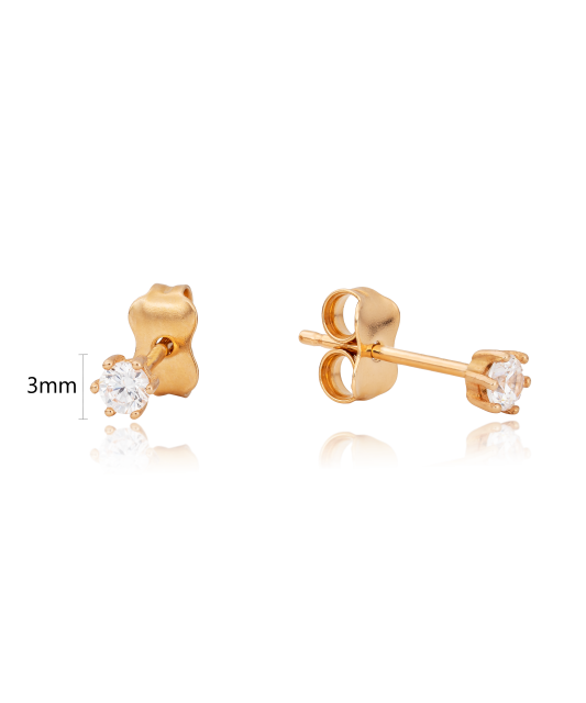 Gold earrings with zircons