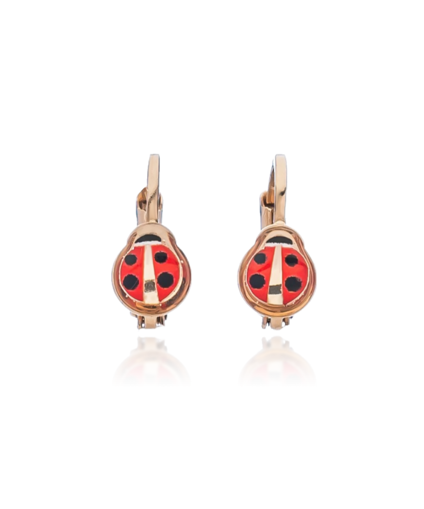 Gold earrings "ladybug"