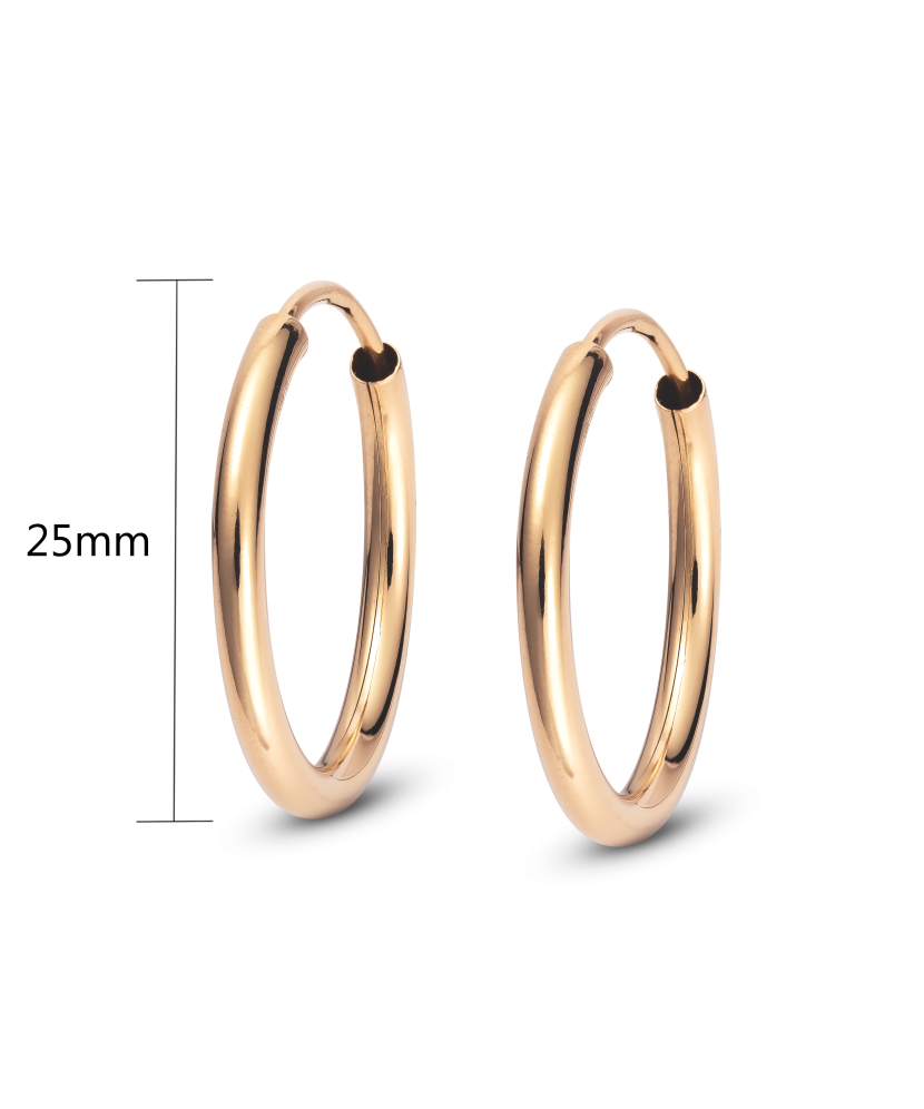 Auksiniai auskarai rinkutės 25mm  - Goldinga