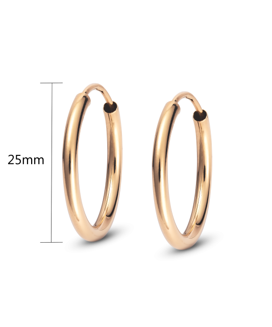 Auksiniai auskarai rinkutės 25mm  - Goldinga