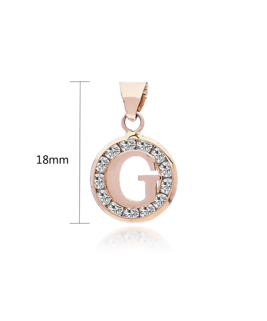 Gold pendant with zircons Letter G