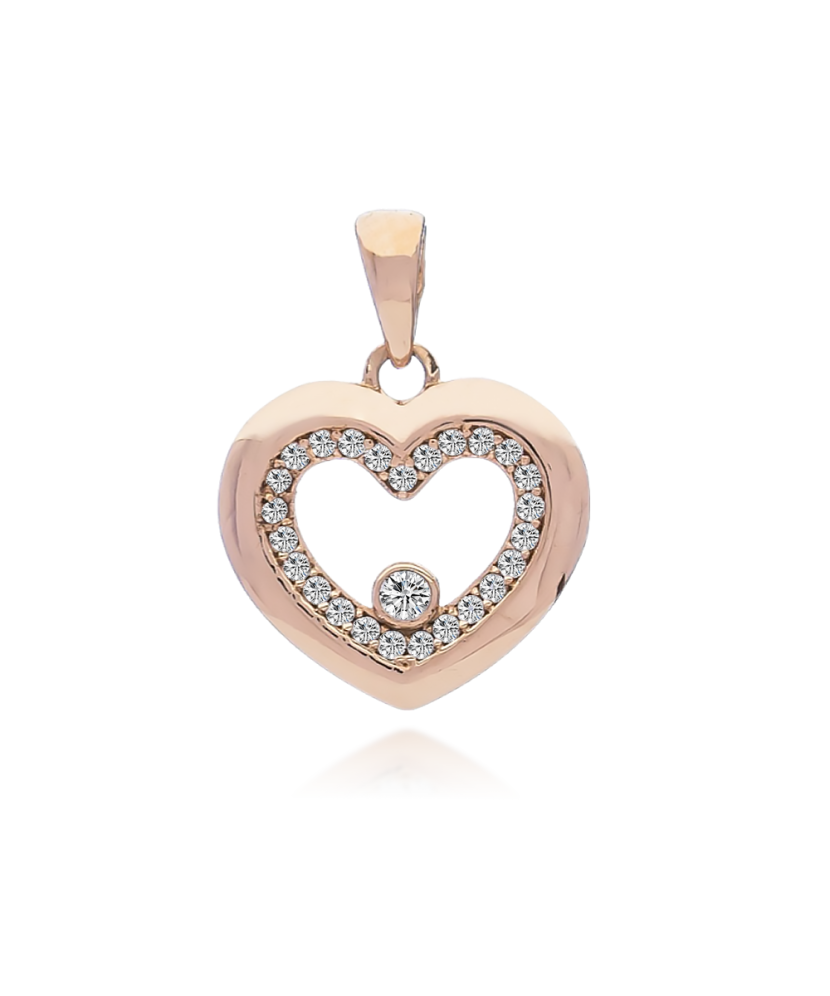 Gold pendant with zircons "heart"