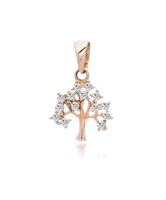 Gold pendant with zircons "Tree of life"