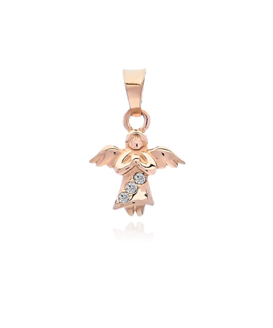 Gold pendant with zircons "angel"