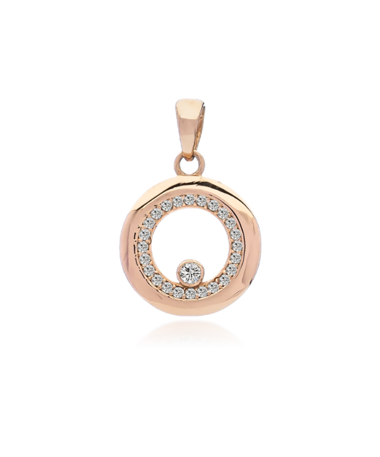 Gold pendant with zircons