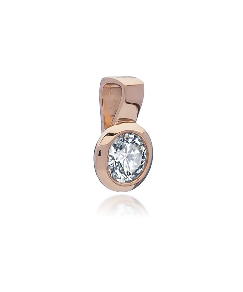 Gold pendant with zirconium