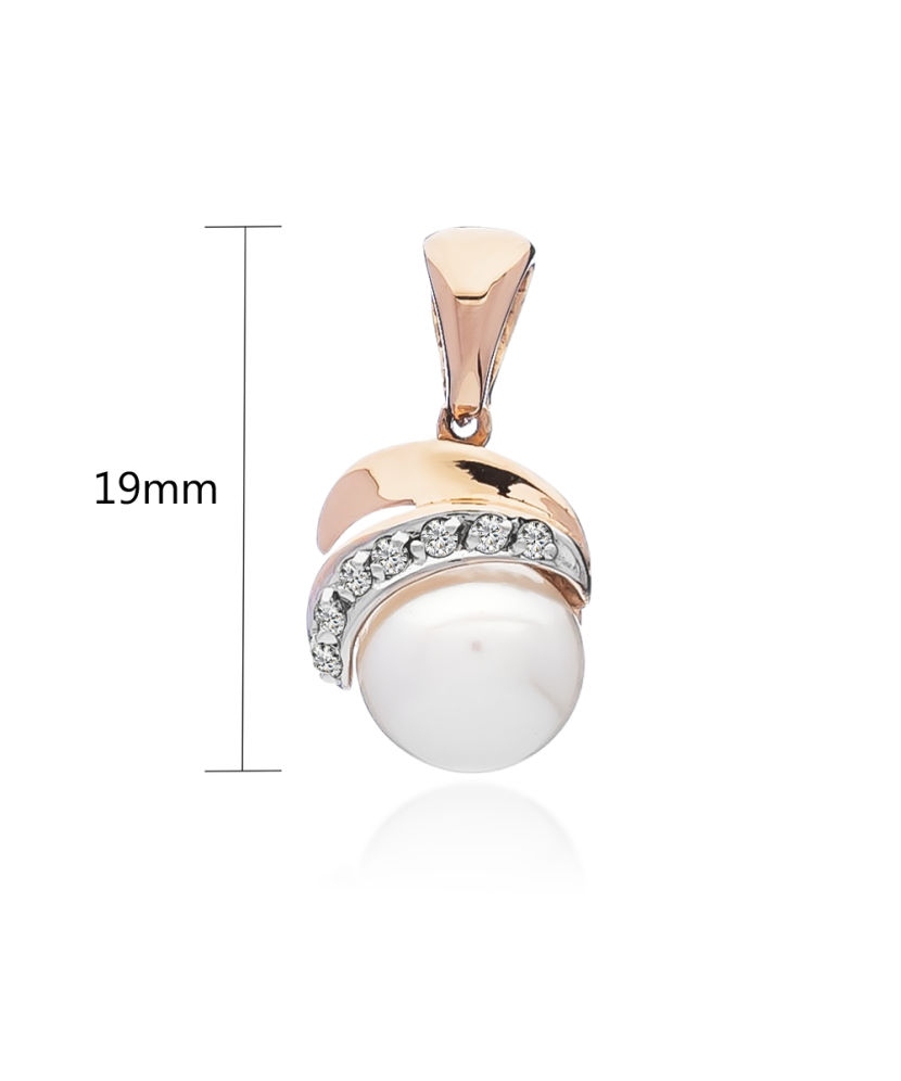 Auksinis pakabukas su perlu ir cirkoniais  - Goldinga