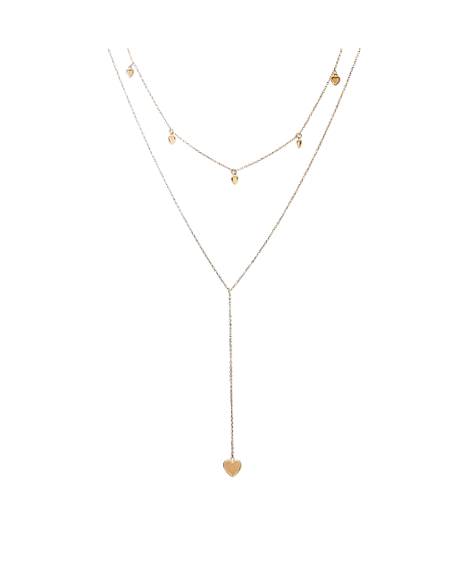 Double gold chain with pendants