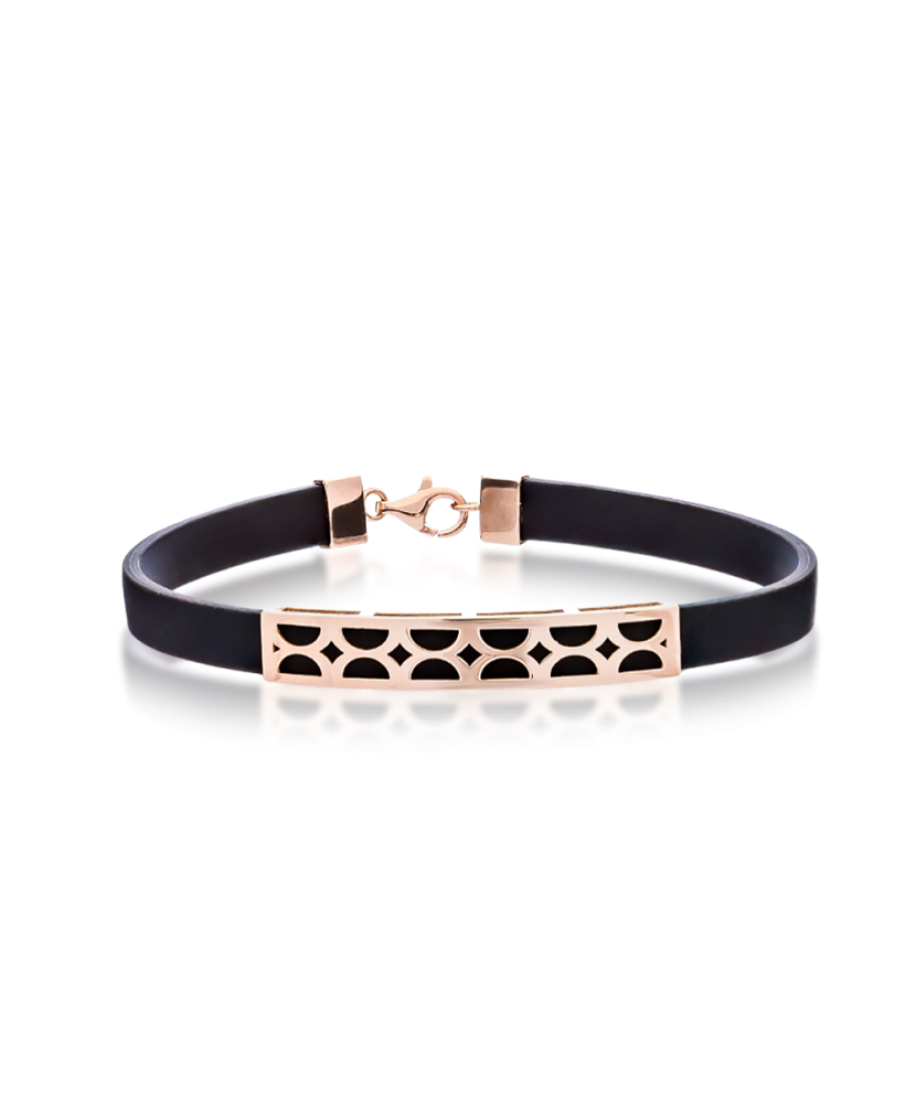 Rubber braceletwith gold