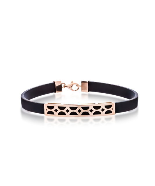 Rubber braceletwith gold