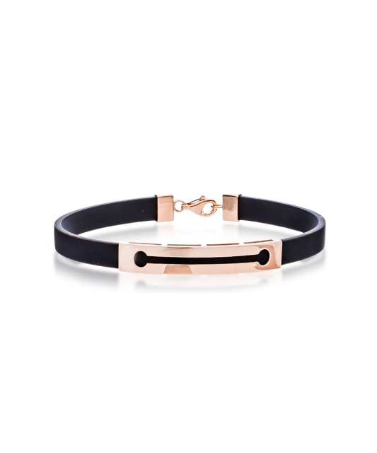 Rubber braceletwith gold