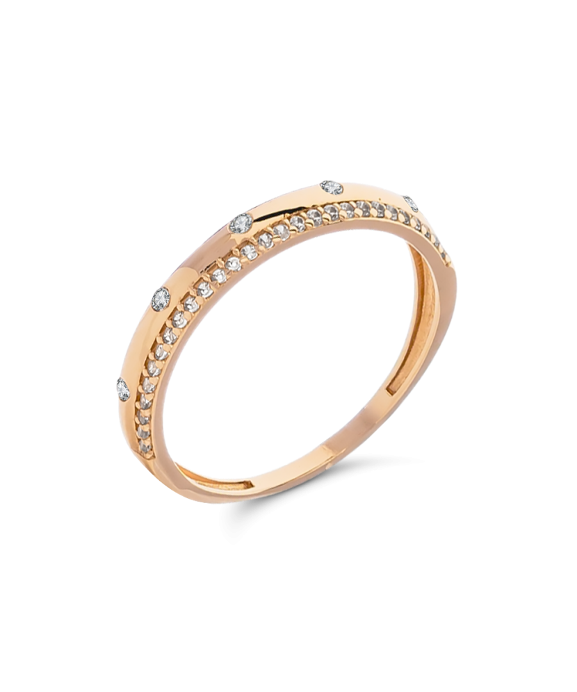 Gold ring with zircons