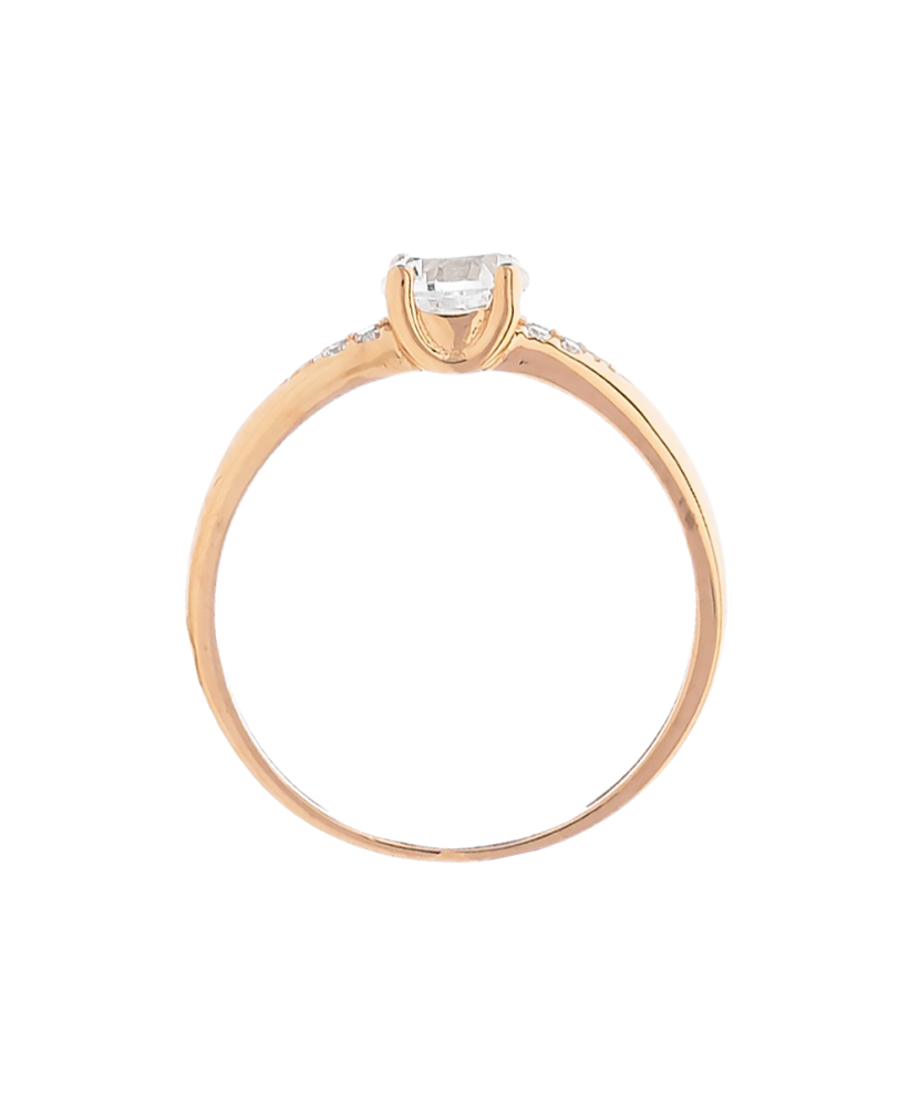 Gold ring with zircons