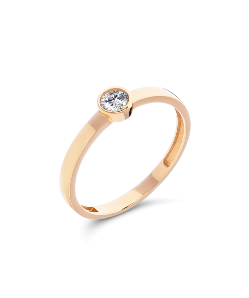 Gold ring with zirconium
