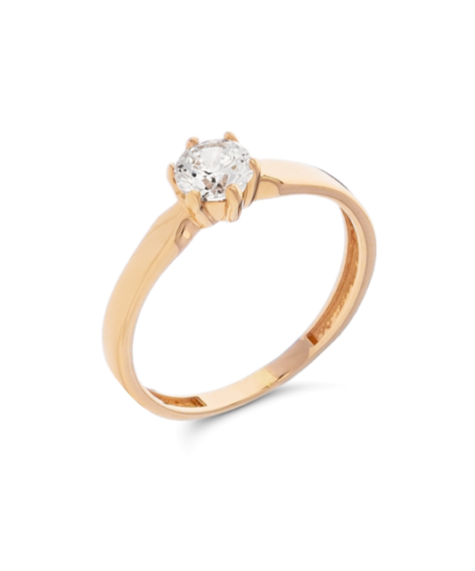 Gold ring with zirconium