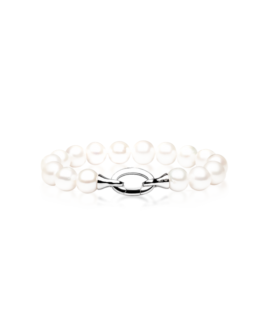 Pearl bracelet with silver