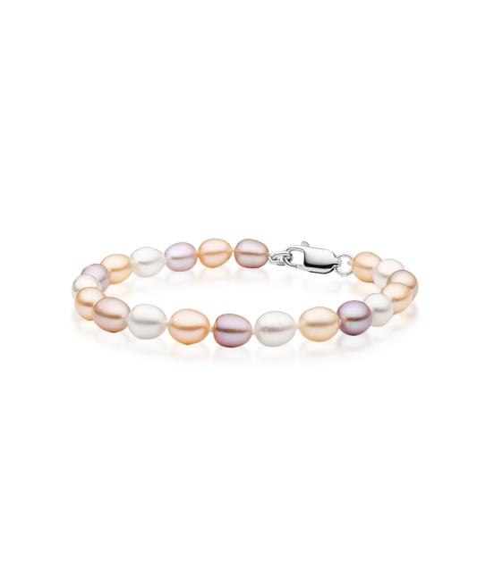 Pearl bracelet with silver