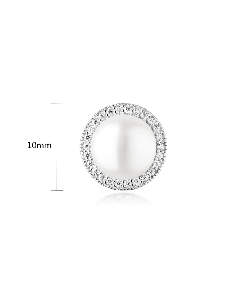 Sterling silver pendant with pearl and zircons