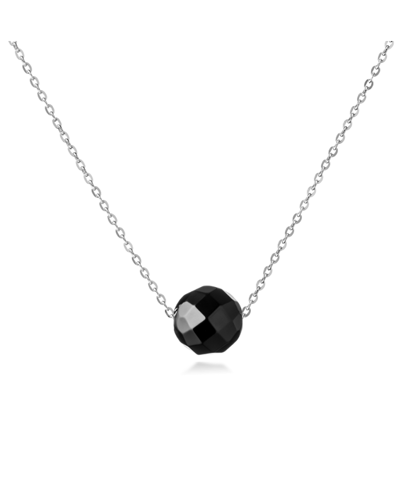 Sterling silver chain with onyx pendant