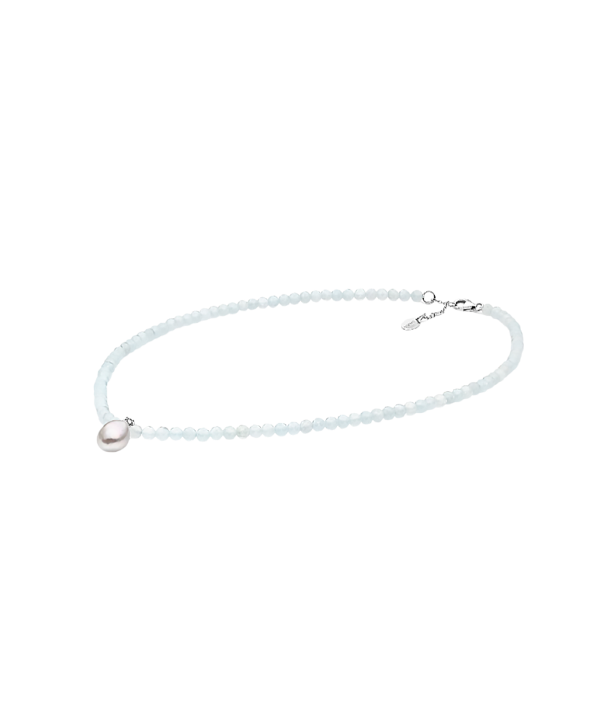 Vėrinys su perlu ir akvamarinais  - Goldinga