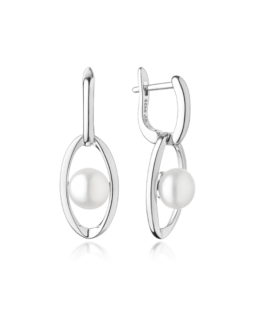 Sterling silver earrings with pearls