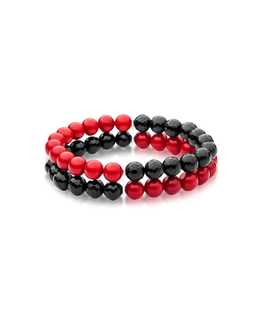 Bracelet with onyx and corals
