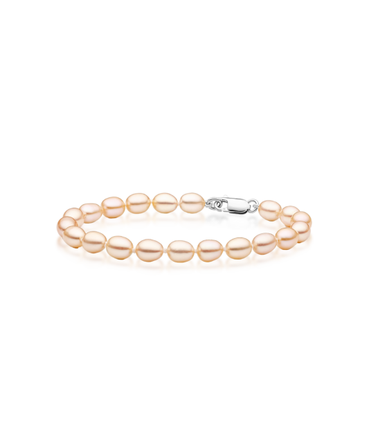 Pearl bracelet with silver
