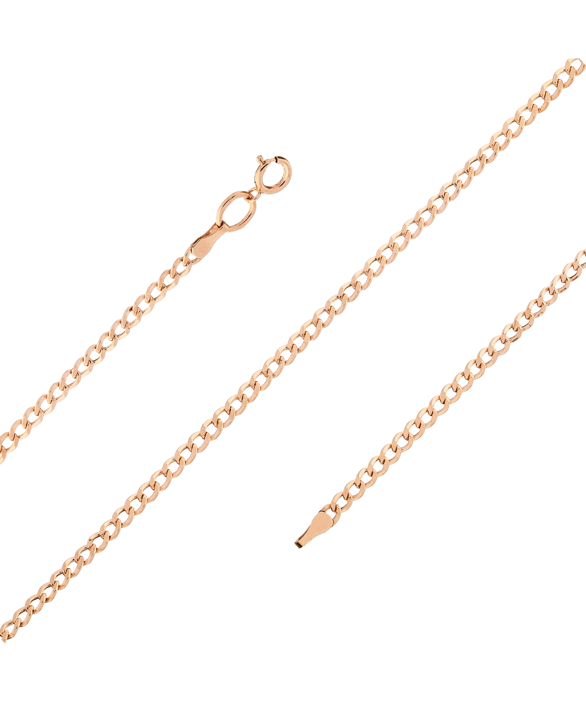 Gold bracelet "Curb" 2mm