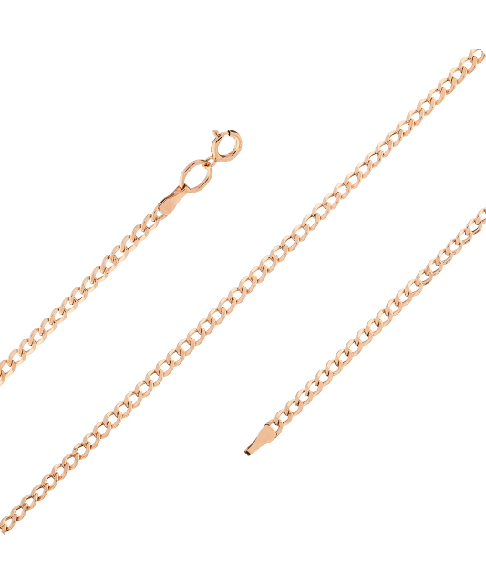 Gold bracelet "Curb" 2mm