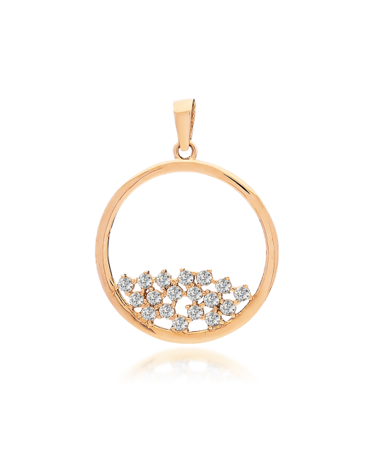 Gold pendant with zircons
