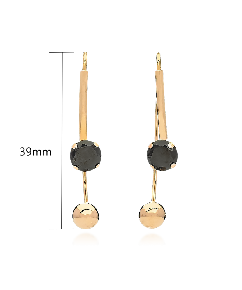 Gold earrings with zircons