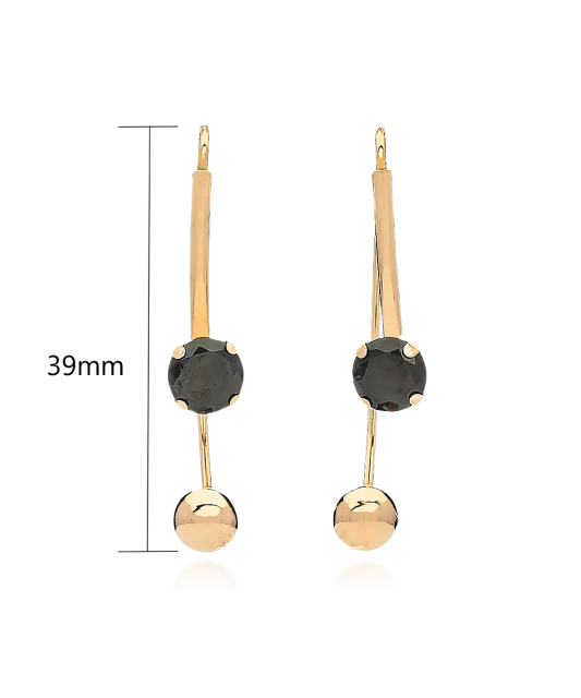 Gold earrings with zircons