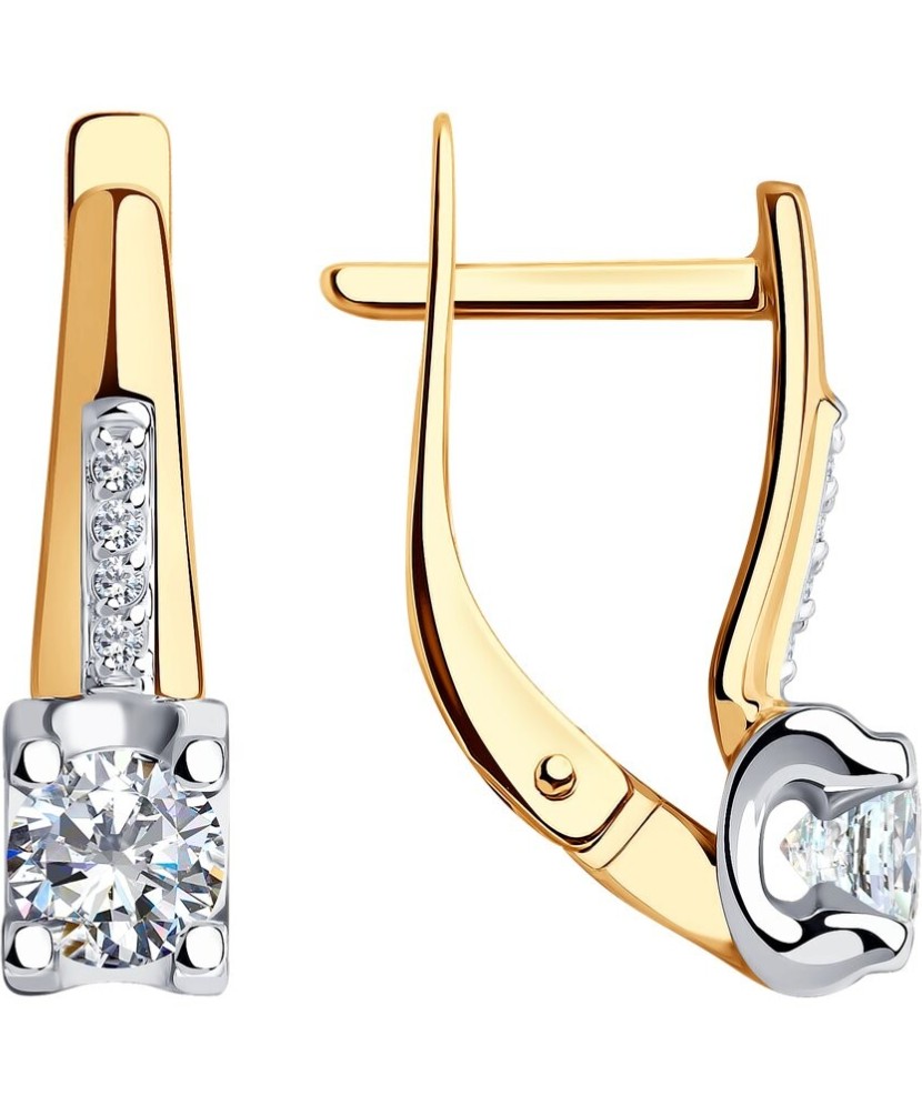 Auksiniai auskarai su cirkoniais - Auksiniai auskarai - Goldinga