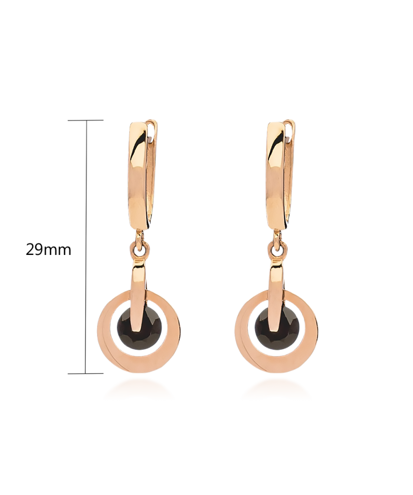 Gold earrings with zircons