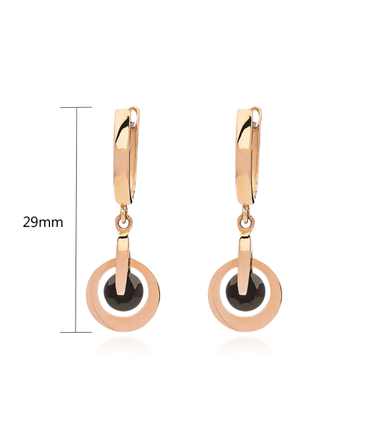 Gold earrings with zircons