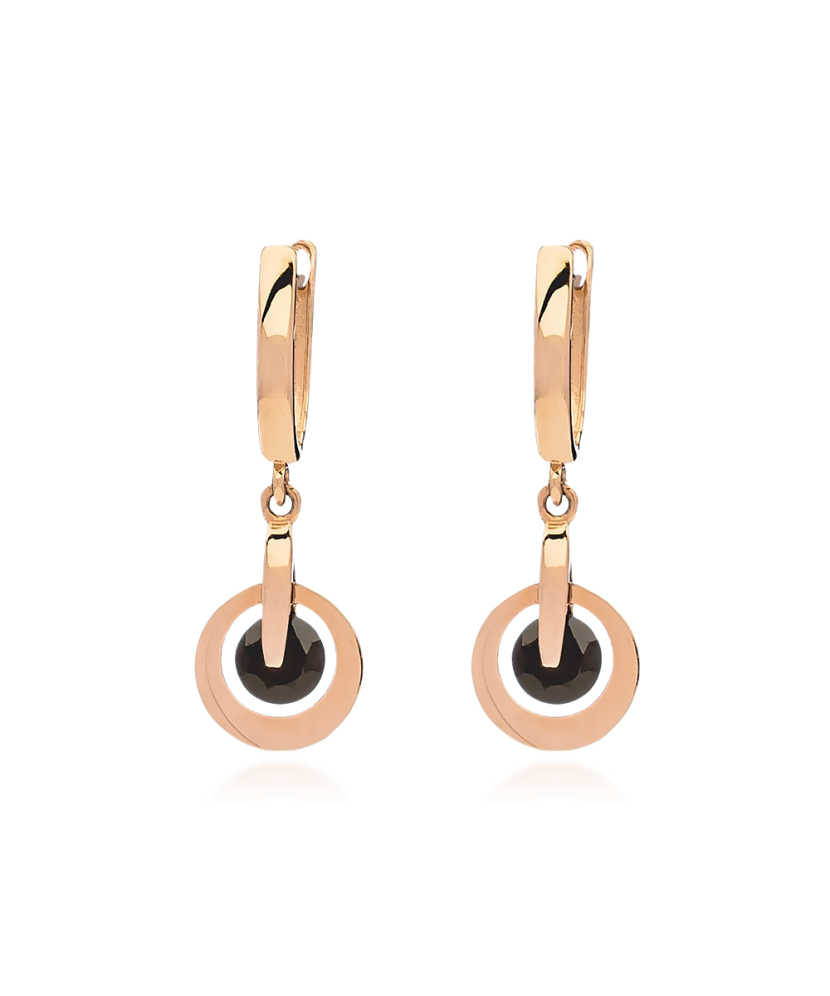 Gold earrings with zircons