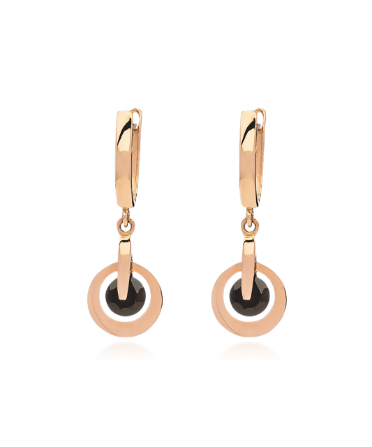 Gold earrings with zircons