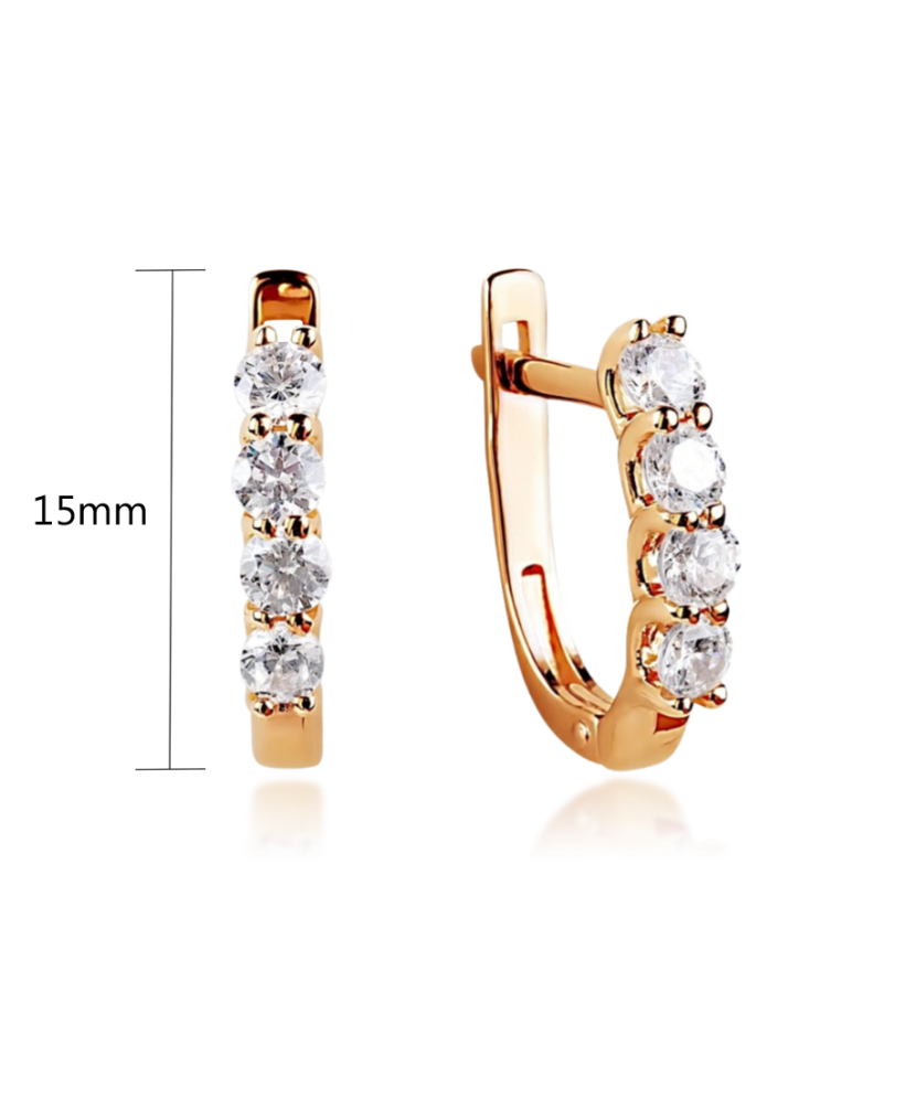 Gold earrings with crystals